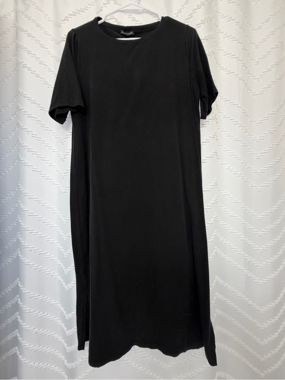 Eileen Fisher Black Crewneck Midi Dress